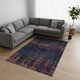 9' X 13' Blue And Brown Abstract Washable Area Rug