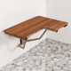 14" X 34" Brown Teak Wall Mount Rectangular Shower Bench