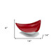 14" Silver And Red Triangular Bowl