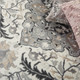 5' X 7' Gray and Ivory Floral Non Skid Area Rug