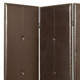 72" Brown Faux Leather Folding Three Panel Screen Room Divider