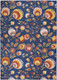5' X 7' Blue and Yellow Floral Power Loom Area Rug