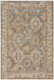 5' X 8' Beige Blue And Brown Geometric Distressed Area Rug