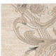 8' Tan Black and Ivory Damask Non Skid Runner Rug