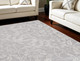 7' X 10' Ivory and Gray Floral Distressed Non Skid Area Rug