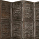 84" Black Wood Folding Four Panel Screen Room Divider