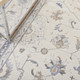 8' X 11' Ivory Blue And Gray Floral Non Skid Area Rug