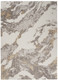 8' X 11' Ivory Brown And Gray Abstract Non Skid Area Rug