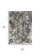 5' X 7' Ivory Gray And Orange Abstract Area Rug