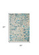 5' X 7' Ivory And Turquoise Botanical Leaves Area Rug