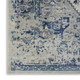 7' X 10' Ivory And Light Blue Floral Medallion Distressed Area Rug