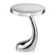 21" Silver Aluminum Round Abstract End Table