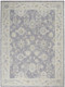 8' X 10' Gray and Ivory Floral Power Loom Area Rug