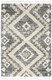 5' X 8' Ivory And Gray Geometric Shag Non Skid Area Rug