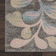 8' X 10' Beige Gray And Blue Botanical Leaves Area Rug