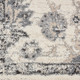 5' X 7' Cream and Gray Floral Distressed Area Rug