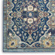 5' X 8' Ivory Navy Blue and Yellow Floral Distressed Non Skid Area Rug