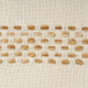 18" Ivory And Brown Cotton Blend Round Striped Pouf Ottoman