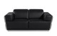 Two Piece Black Italian Leather Five Person Seating Set