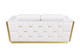 70" White And Silver Italian Leather Loveseat