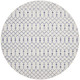 8' Ivory and Blue Geometric Round Rug