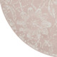 8' Pink and Ivory Floral Distressed Round Rug