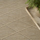8' Natural And Light Brown Round Geometric Indoor Outdoor Area Rug