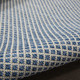 6' Ivory And Blue Round Geometric Indoor Outdoor Area Rug