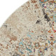 6' Ivory And Brown Floral Distressed Round Rug