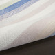 5' Ivory Tan and Blue Striped Round Rug