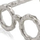 7" Silver Aluminum Textured Round Eyeglasses Tabletop Sculpture