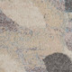 4' Ivory Gray And Blue Botanical Leaves Round Rug