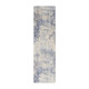 8' Cream Blue And Light Blue Abstract Non Skid Runner Rug