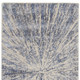 8' Cream Gray And Blue Abstract Non Skid Runner Rug