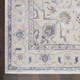 8' Ivory Blue And Gray Floral Non Skid Runner Rug