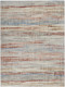 4' X 6' Ivory Red and Blue Abstract Non Skid Area Rug