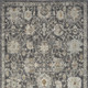 5' X 7' Gray Ivory And Black Floral Distressed Area Rug