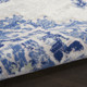 6' Ivory and Blue Floral Runner Rug