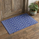 3' X 5' Navy Blue and Ivory Geometric Area Rug