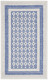 3' X 5' Ivory and Blue Geometric Distressed Area Rug