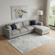 8' X 10' Ivory Tan And Blue Abstract Area Rug