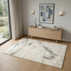 4' X 6' Ivory Black and Gray Abstract Non Skid Area Rug