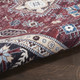 5' X 7' Beige Red And Gray Oriental Distressed Non Skid Area Rug