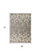 4' X 6' Beige And Gray Botanical Leaves Area Rug