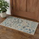 2' X 4' Ivory And Turquoise Botanical Leaves Area Rug