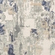 7' Blue And Beige Abstract Runner Rug