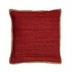 Set of Two 20" Red Cotton And Jute Throw Pillows with Texture