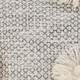 Set of Two Gray and Ivory Floral Cotton Throw Pillows With Fringe