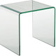 21" Clear Glass Rounded Edge End Table