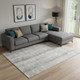 9' X 11' Ivory And Gray Abstract Area Rug With Fringe